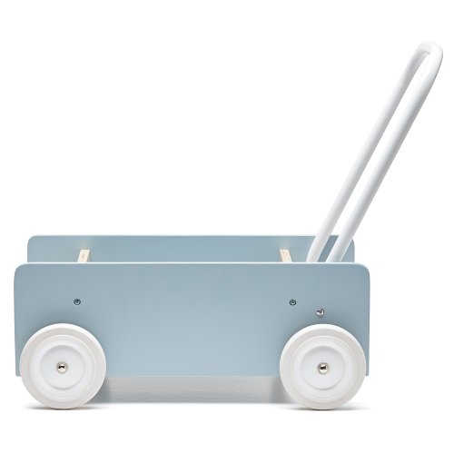 Chariot poussette en bois - Bleu gris