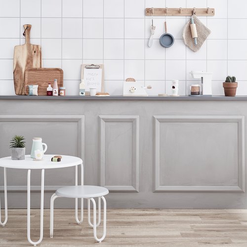 Porte-manteau mural 5 patères - Naturel