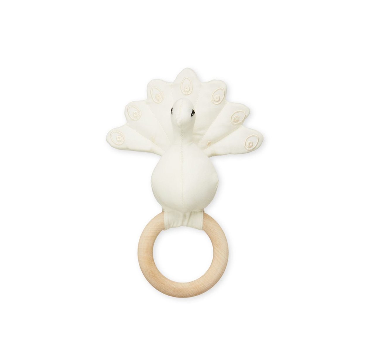 Hochet paon Peacock - Crème