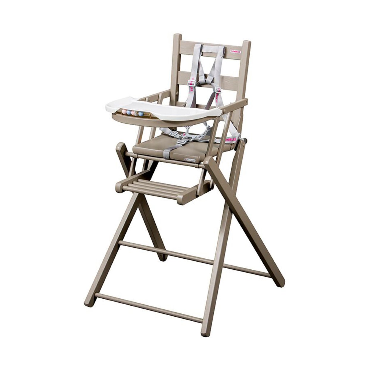 Chaise haute extra pliante Sarah - Laqué gris clair