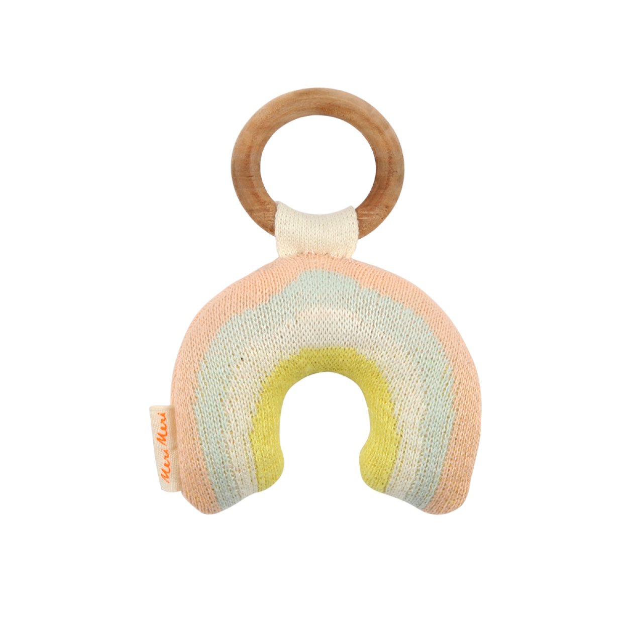 Hochet bébé arc-en-ciel tricoté - Multicolore