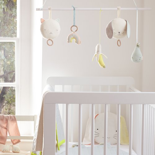 Hochet bébé arc-en-ciel tricoté - Multicolore