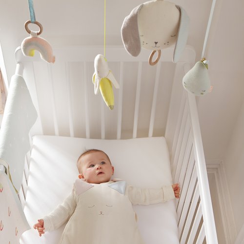 Hochet bébé arc-en-ciel tricoté - Multicolore