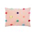 Coussin en velours pompons Pom-Pom - Rose