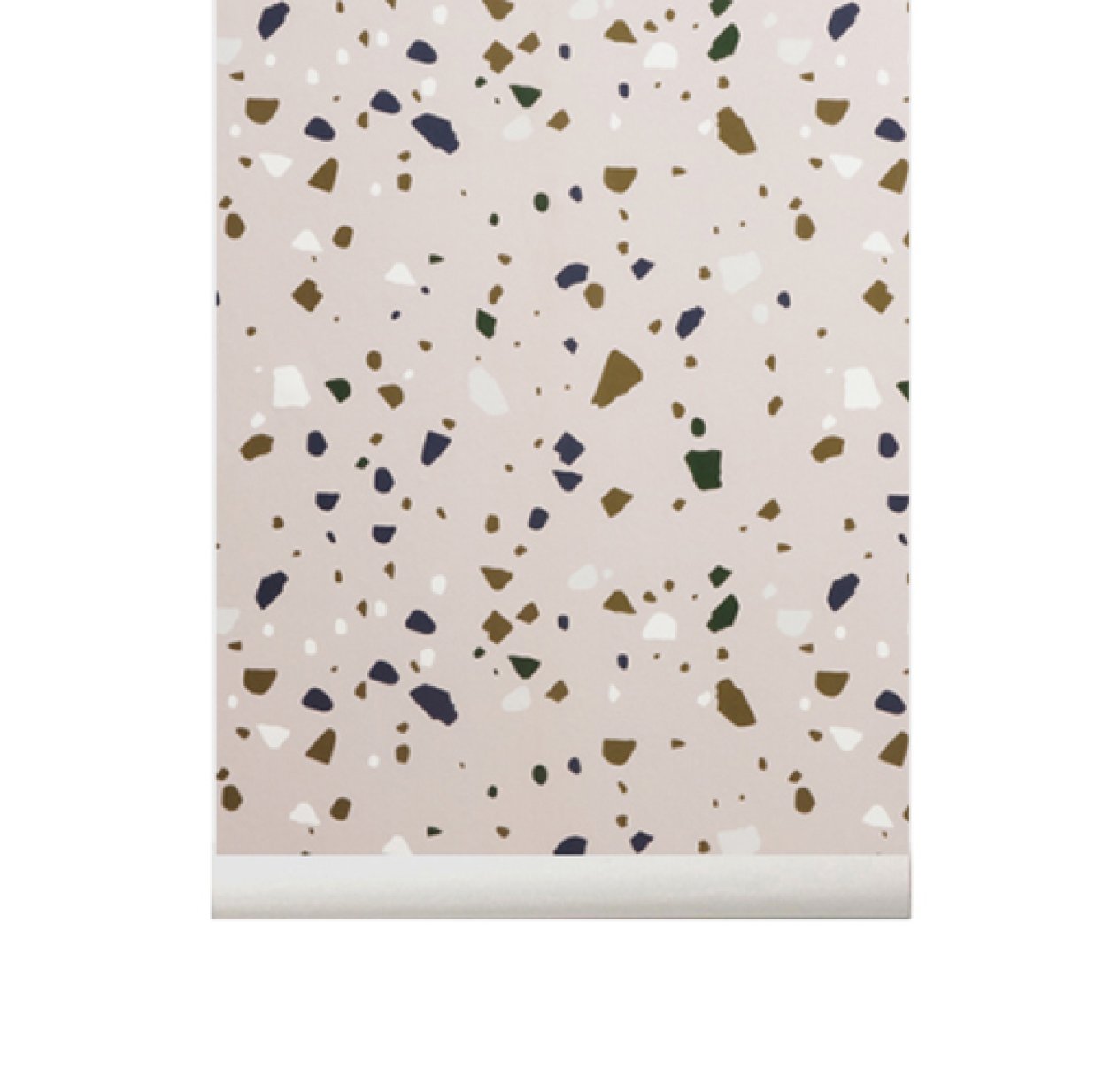 Papier peint Terrazzo - Rose poudré