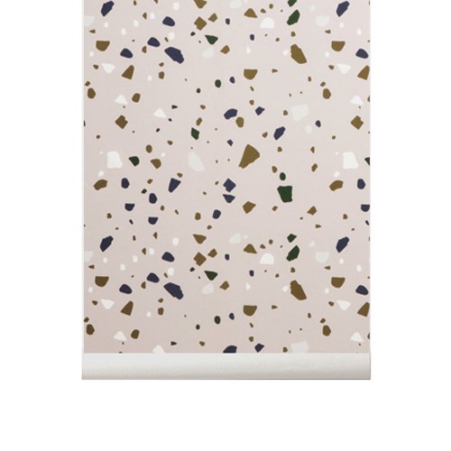 Papier peint Terrazzo - Rose poudré