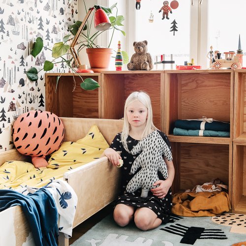 Coussin pin Pine no whine - Gris clair