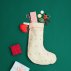 Grande chaussette de Noël - Ecru/Rose