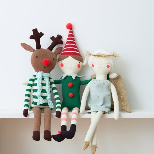 Poupée Ange De Noël En Peluche – 18 X 9 Cm, Blanc Et Rose – Déco De Sapin, Porte-bonheur Festif