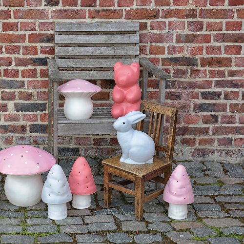 Veilleuse petite lampe Champignon - Rose pêche