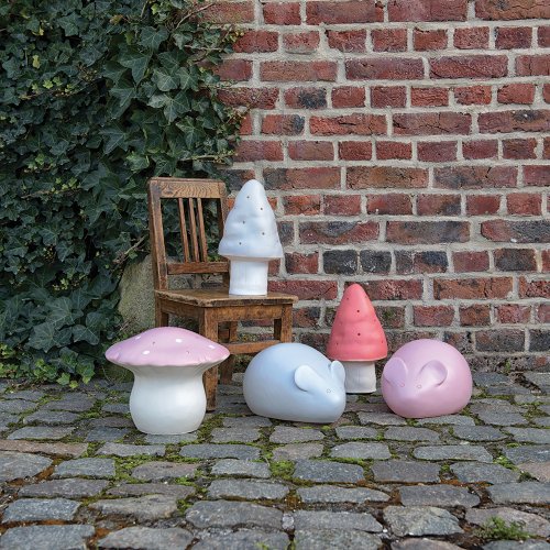 Veilleuse petite lampe Champignon - Rose pêche