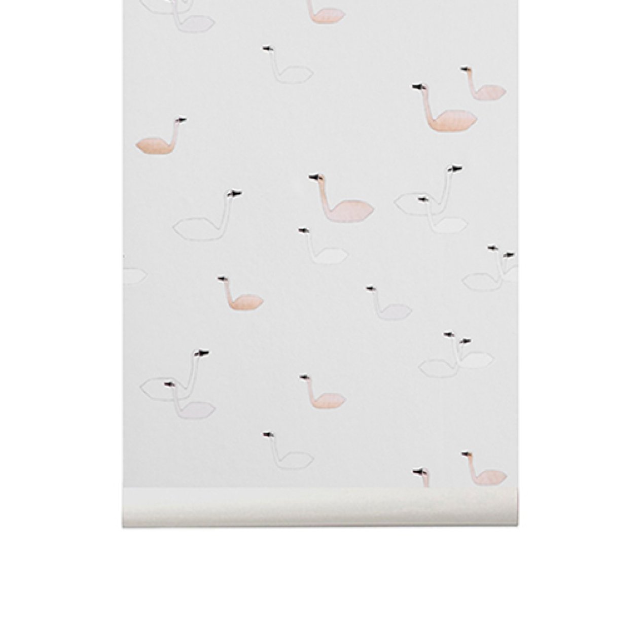 Papier peint Cygnes - Rose poudré