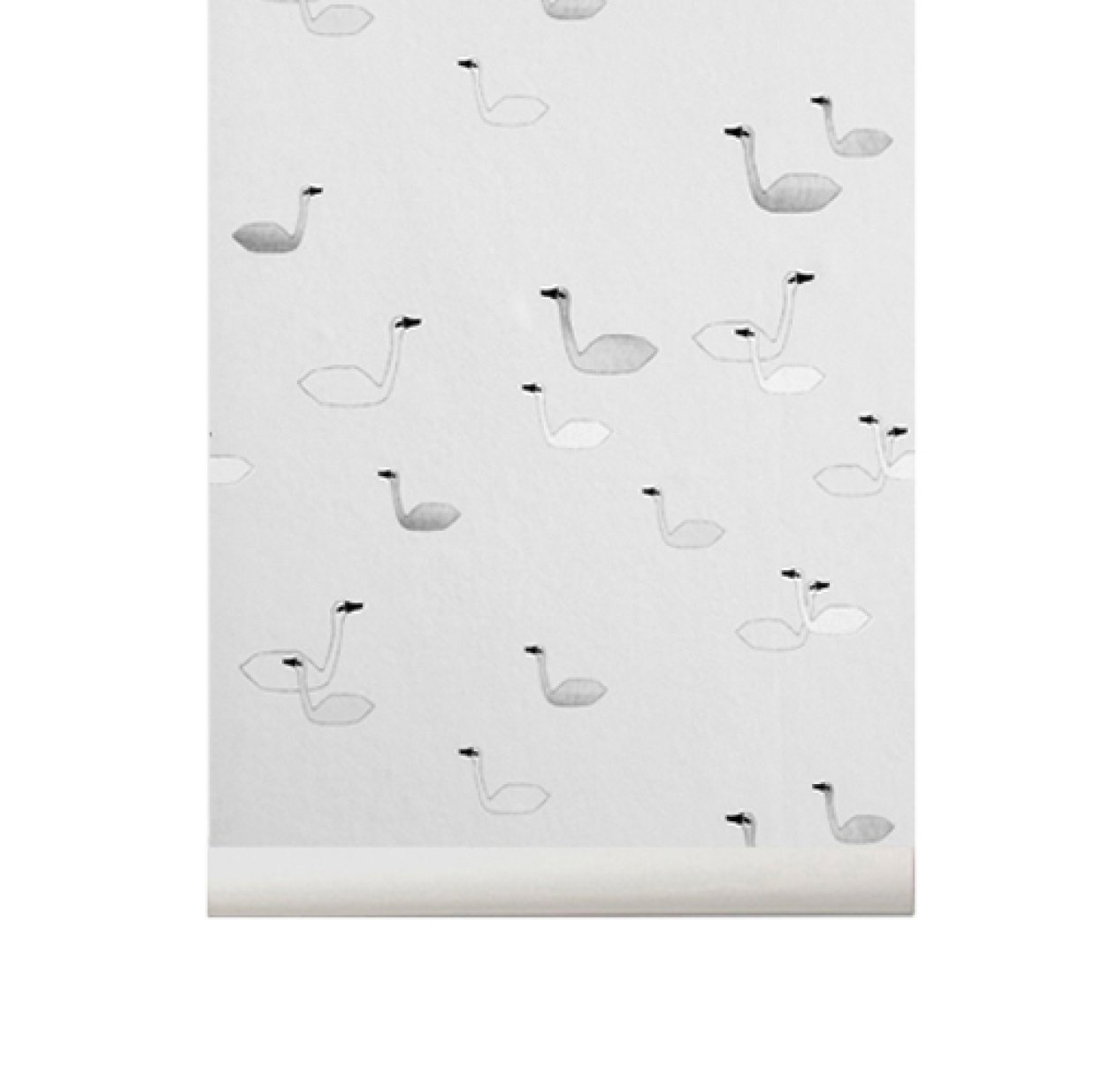 Papier peint Cygnes - Gris clair