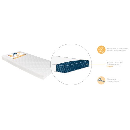 Matelas Essentiel déhoussable 60x120x10