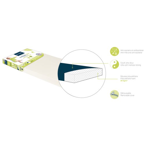 Matelas Zen déhoussable 60x120x11