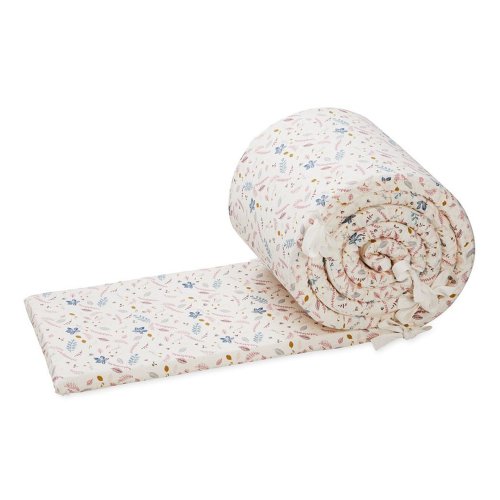 Tour de lit Pressed leaves rose - Blanc