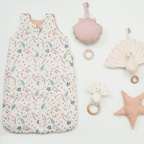 Gigoteuse Pressed leaves rose - Blanc