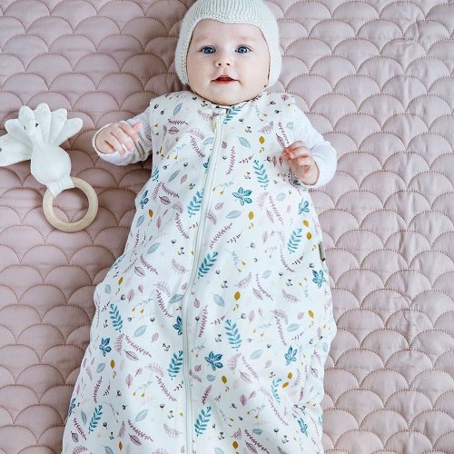 Gigoteuse Pressed leaves rose - Blanc