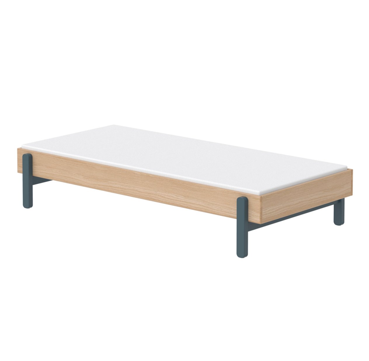 Lit banquette simple Popsicle - Chêne/Blueberry