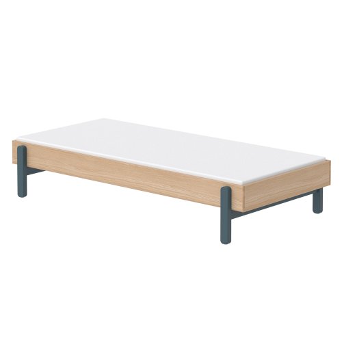 Lit banquette simple Popsicle - Chêne/Blueberry