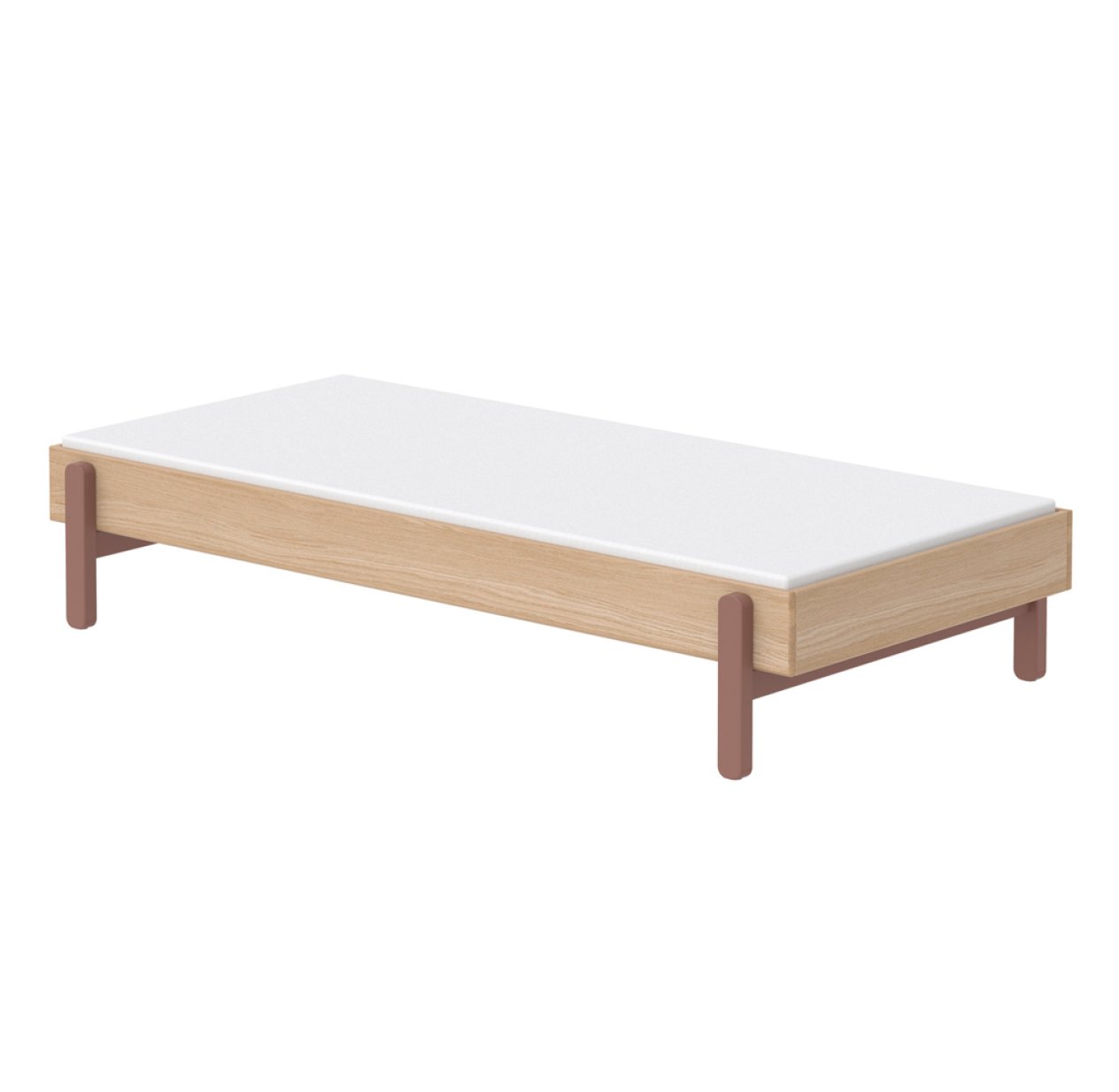 Lit banquette simple Popsicle - Chêne/Cherry