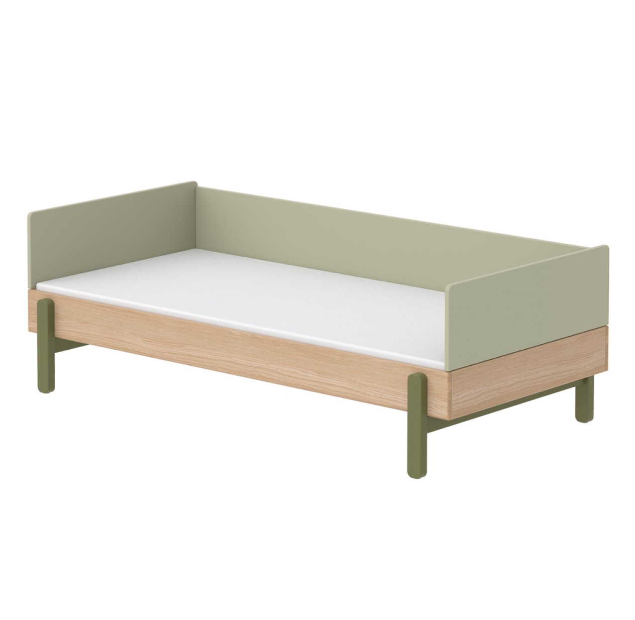 Lit enfant canapé Popsicle - Chêne/Kiwi