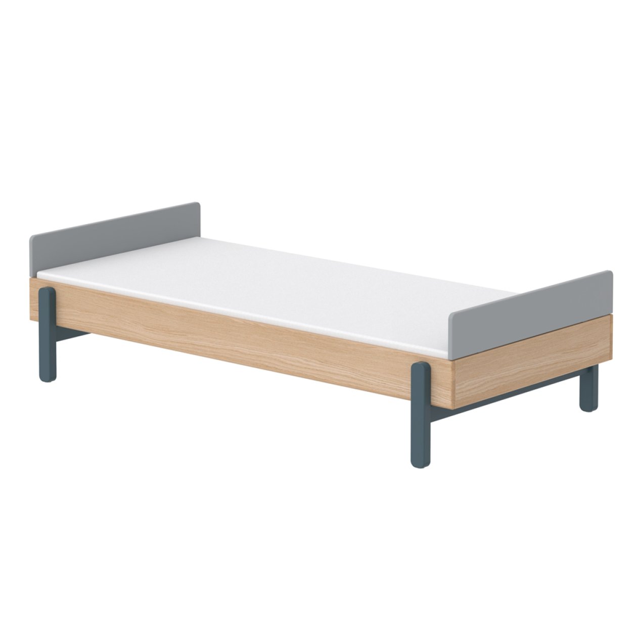 Lit enfant simple tête de lit basse Popsicle - Chêne/Blueberry
