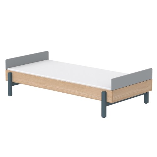 Lit enfant simple tête de lit basse Popsicle - Chêne/Blueberry