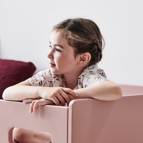 Lit enfant mi-hauteur échelle droite Popsicle - Chêne/Cherry