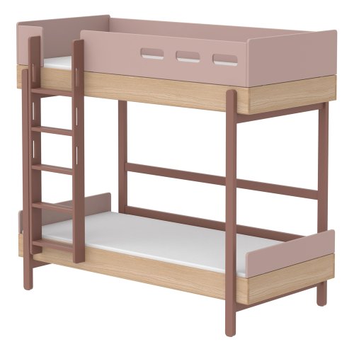 Lit superposé échelle droite Popsicle - Chêne/Cherry