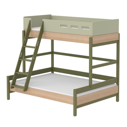 Lit familial superposé échelle inclinée Popsicle - Chêne/Kiwi