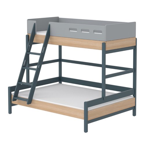 Lit familial superposé échelle inclinée Popsicle - Chêne/Blueberry