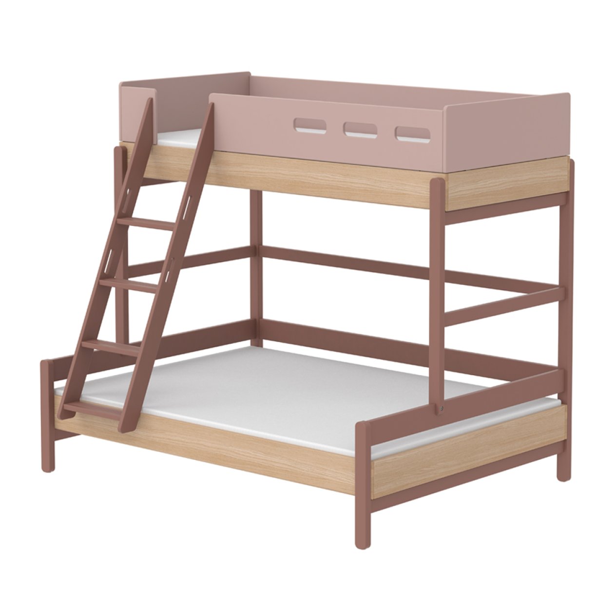 Lit familial superposé échelle inclinée Popsicle - Chêne/Cherry