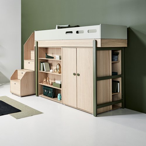 Bibliothèque étroite 3 tablettes Popsicle - Chêne