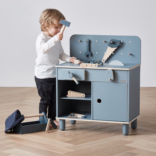 Caisse à outils pour établi - Bleu foncé