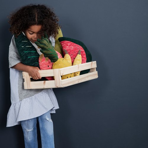 Hochet / coussin Banane - Jaune