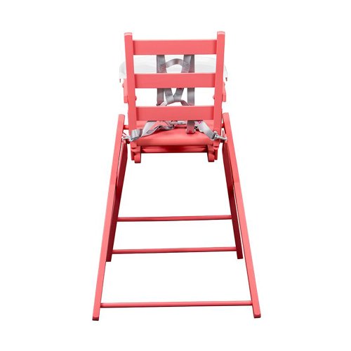 Chaise haute extra pliante Sarah - Laqué rose