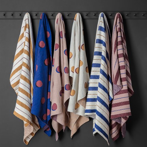 Couverture rayures Pinstripe - Bleu indigo