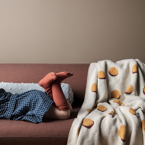 Couverture pois Double Dot - Blanc cassé