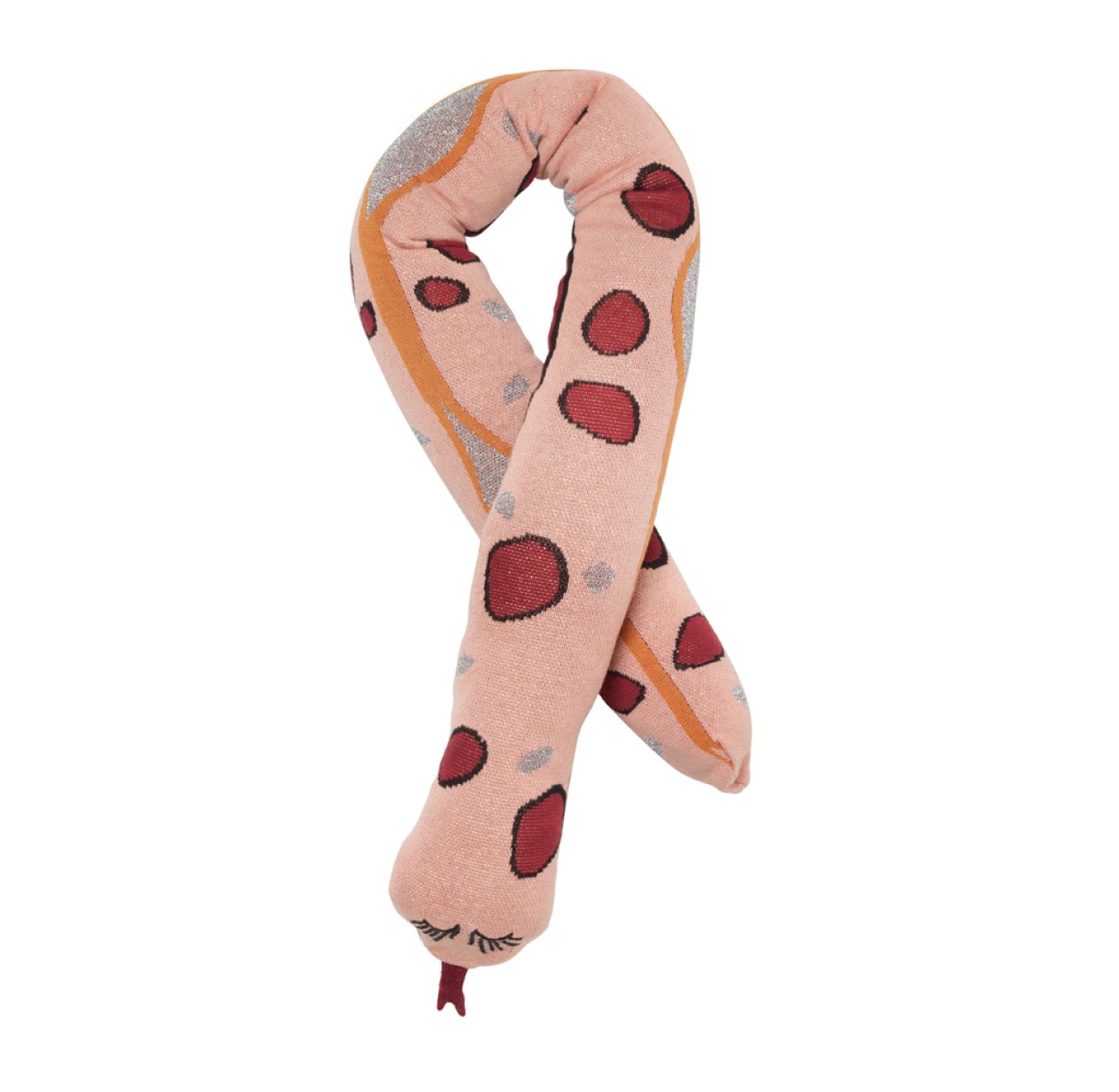 Coussin serpent Fruiticana - Vieux rose