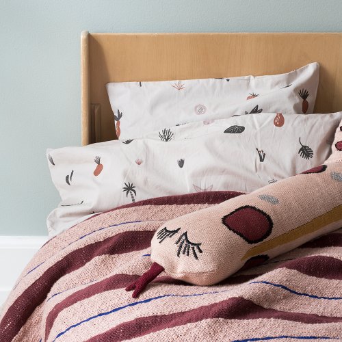 Coussin serpent Fruiticana - Vieux rose