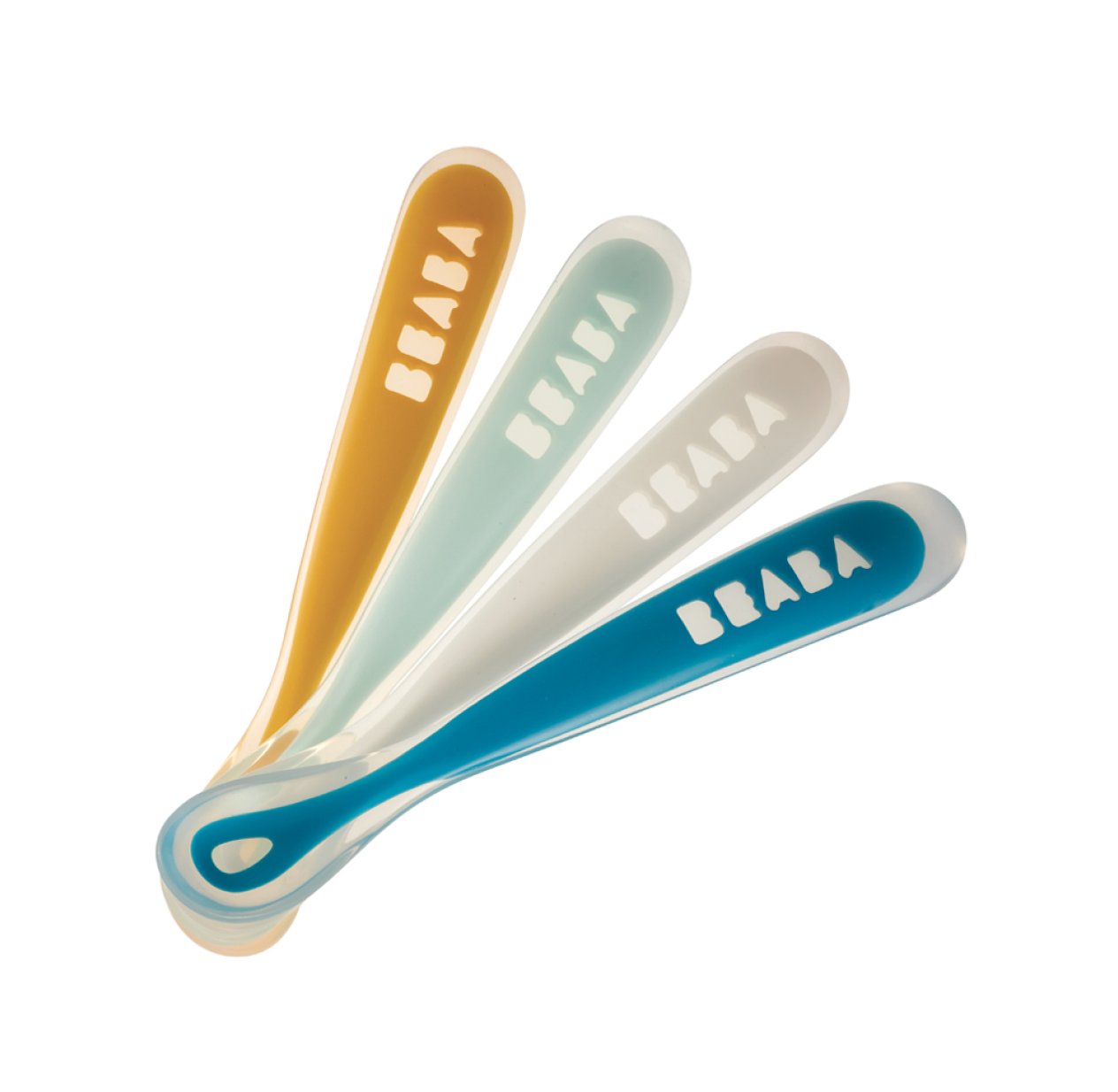 Lot de 4 cuillères 1er âge silicone Rainbow