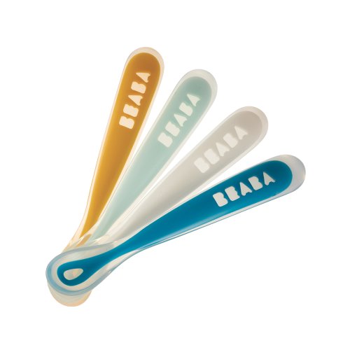 Lot de 4 cuillères 1er âge silicone Rainbow