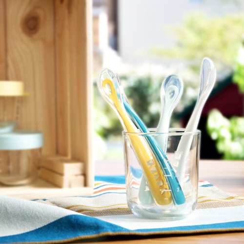 Lot de 4 cuillères 1er âge silicone Rainbow