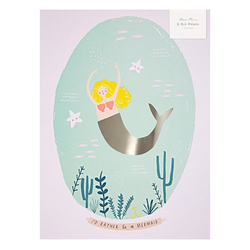 2 Affiches Sirène - Vert d'eau