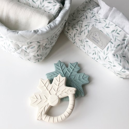 Anneau de Dentition Feuille - Bleu pétrole