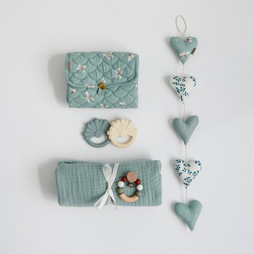 Anneau de Dentition Fleur - Bleu pétrole