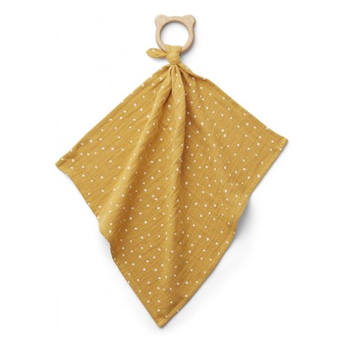 Anneau de dentition et lange Dines Confetti - Moutarde