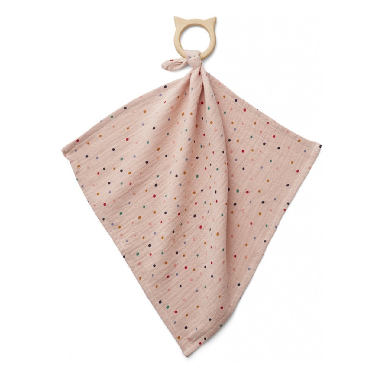 Anneau de dentition et lange Dines Confetti Mix - Rose