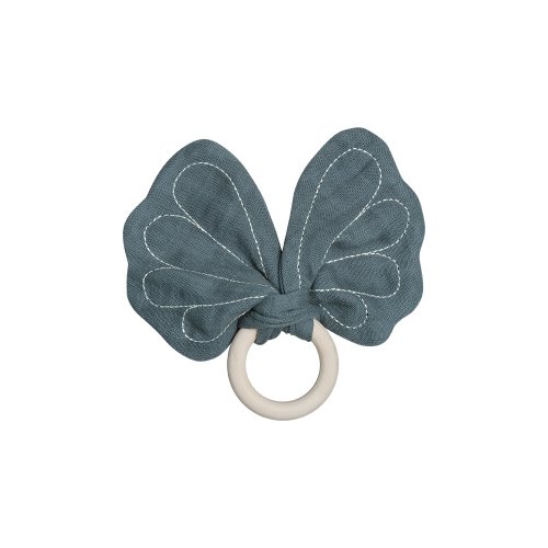 Anneau de dentition Papillon - Bleu denim